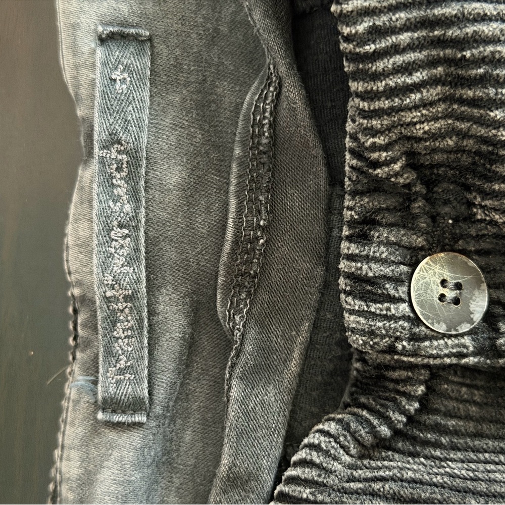 Transit Par-Such Lagenlook Corduroy Pants Gray Brown Relaxed Tapered Large - Picture 10 of 13